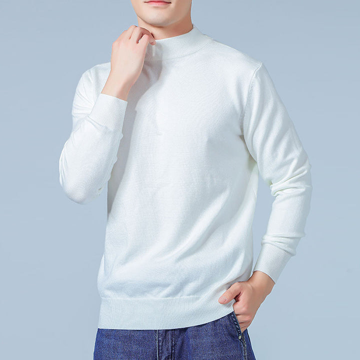 Herren Feiner Mockneck-Pullover aus hochwertigem Feinstrick mit gerippten Abschlüssen Echoarchiv