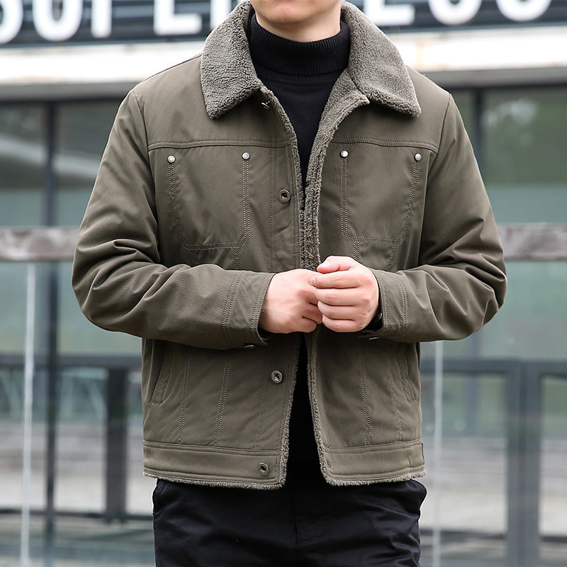 Herren Kurzjacke mit Teddyfutter und Umlegekragen, winddichte Übergangsjacke Echo Archiv