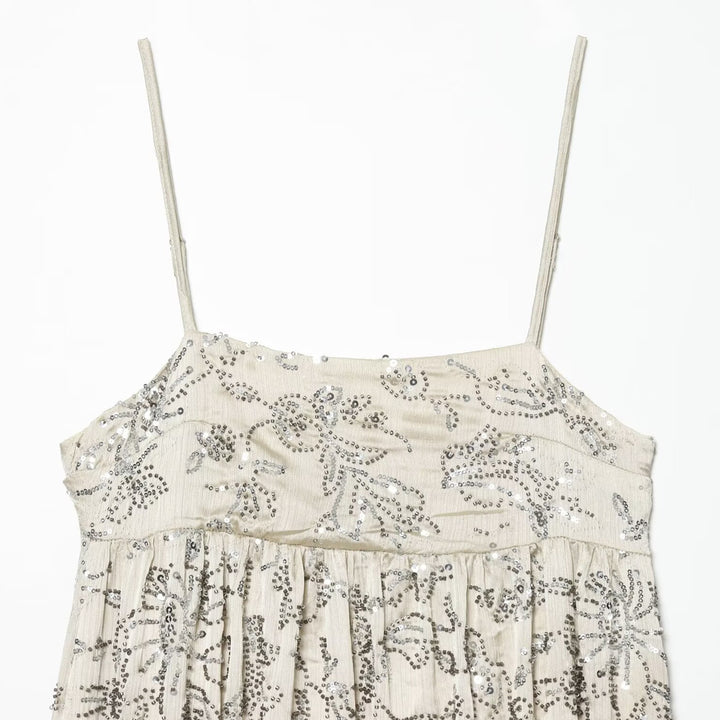 Damen Spaghettiträgerkleid mit verspieltem floralem Design und lockerer Passform Echo Archiv