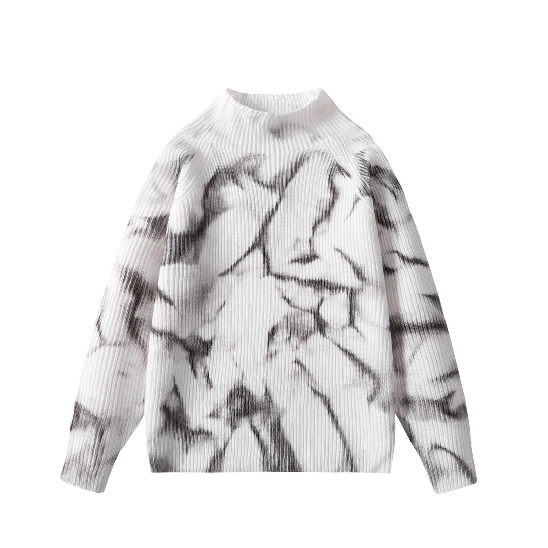 Damen Modischer Pullover mit elegantem Marmormuster Echoarchiv