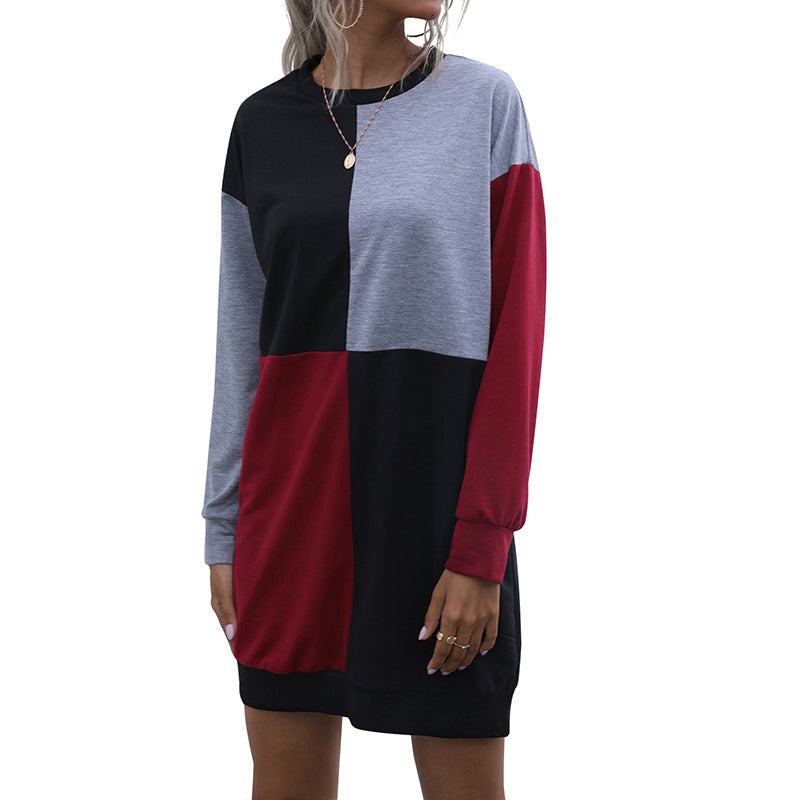 Damen Langarm-Sweatkleid mit Blockpaneelen und weitgeschnittener Passform Echoarchiv