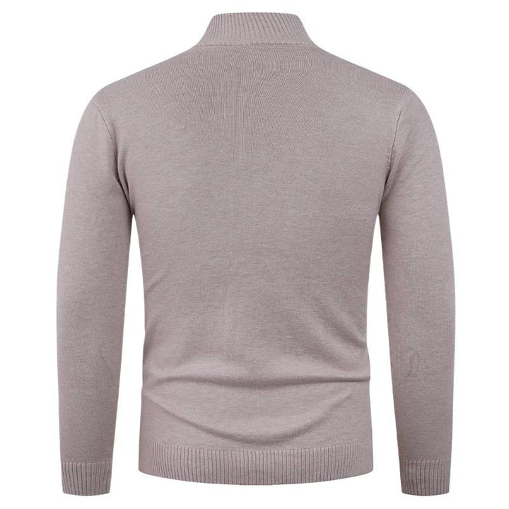 Herren Strukturierter Pullover mit ZIP-Kragen Echoarchiv