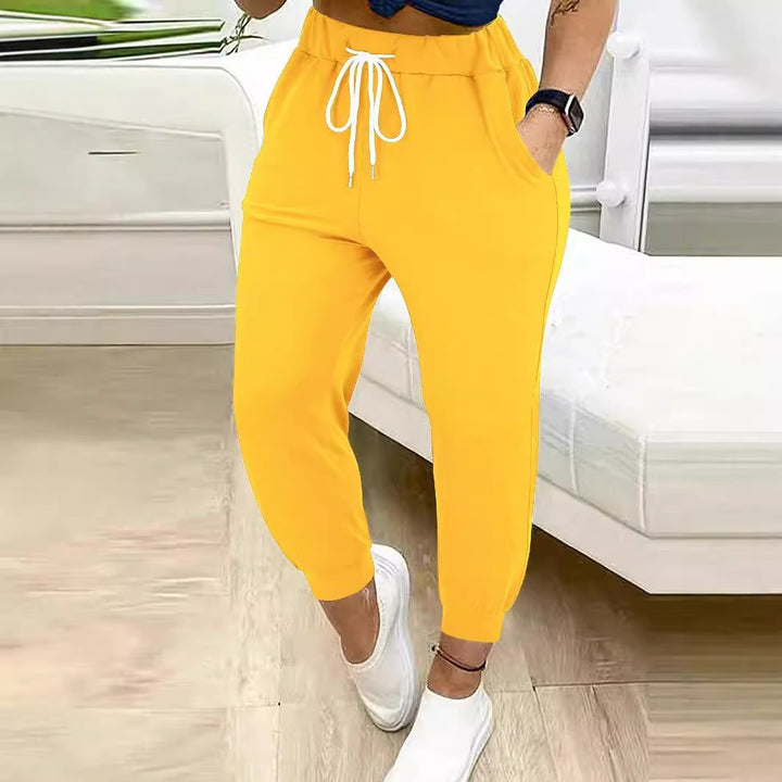 Damen Lässige Jogginghose mit Kordelzug, elastischem Komfortbund und schmalem Bündchen Echoarchiv