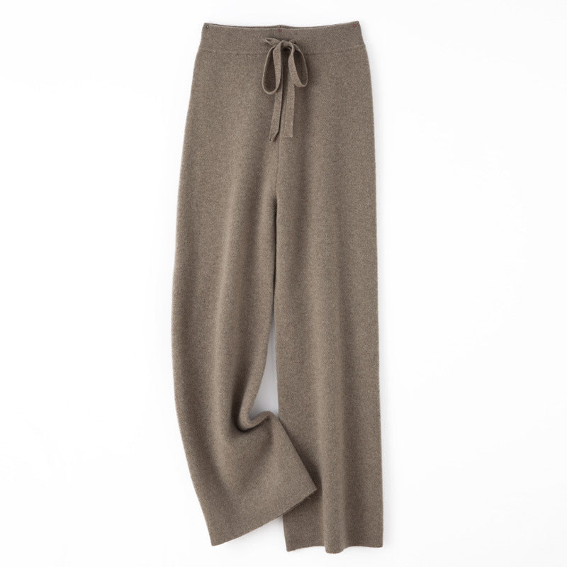 Damen weite Strickhose mit Tunnelzugbund und kaschmirähnlicher Haptik Echoarchiv