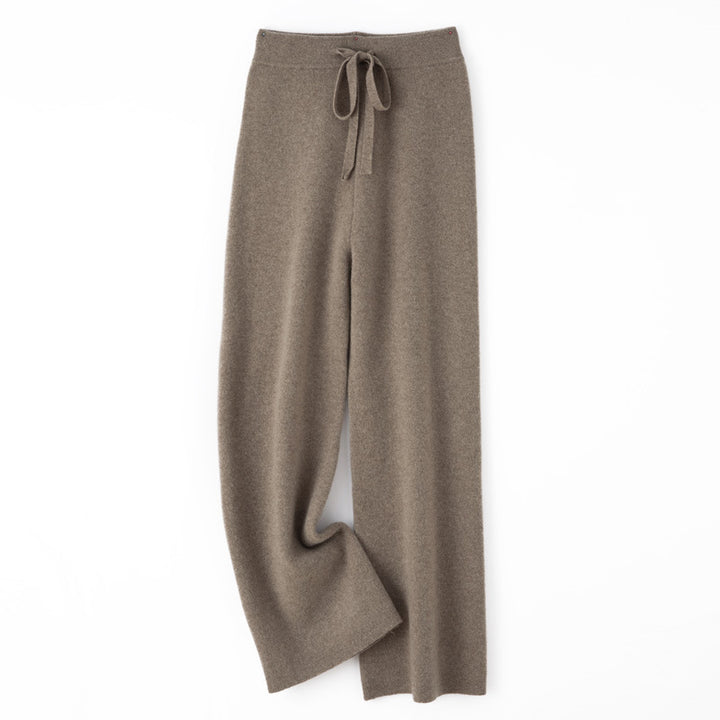 Damen weite Strickhose mit Tunnelzugbund und kaschmirähnlicher Haptik Echoarchiv