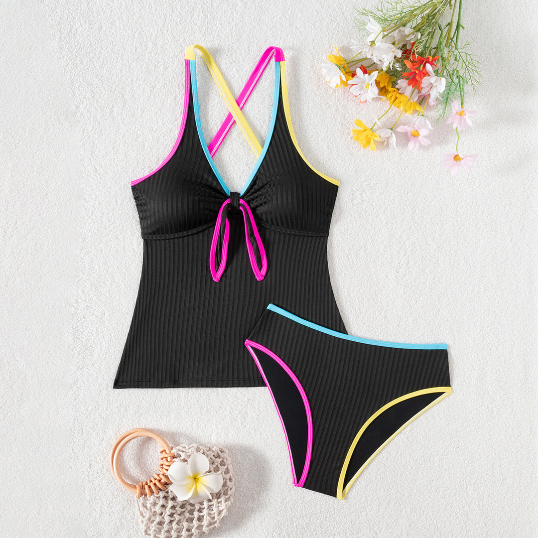 Damen Sportlicher Tankini mit farblichen Kontrasten Echo Archiv