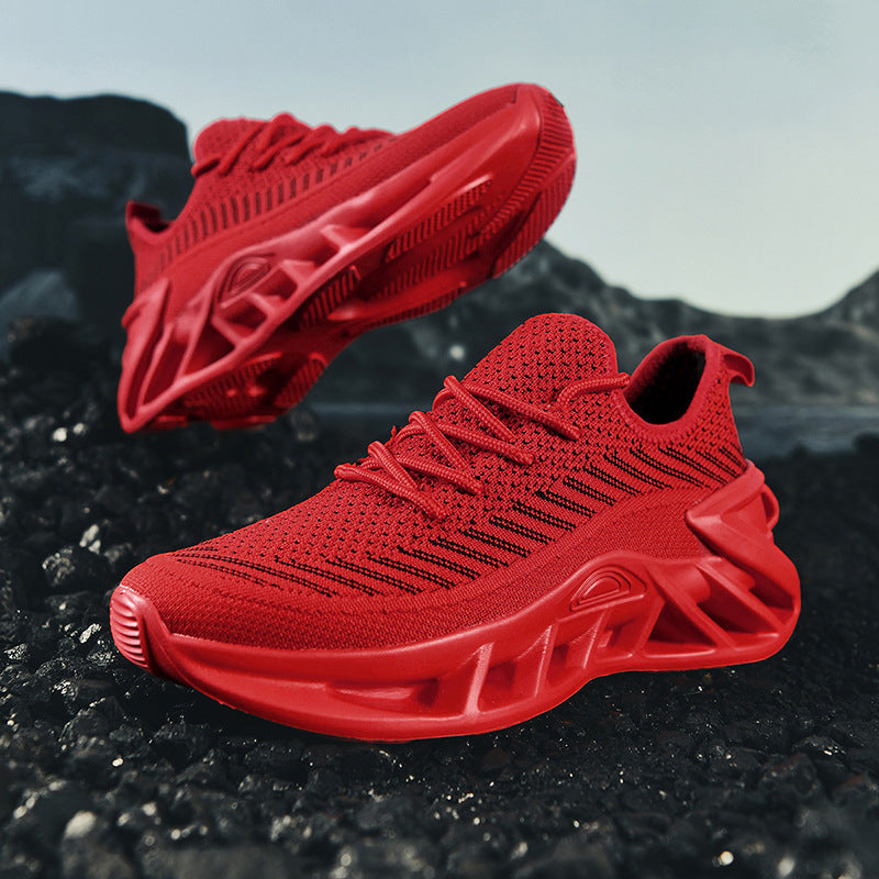 Unisex atmungsaktive Strick‑Runner mit skulpturierter Hohlkammer‑Plattform und flexibler Trail‑Laufsohle – Tavélo
