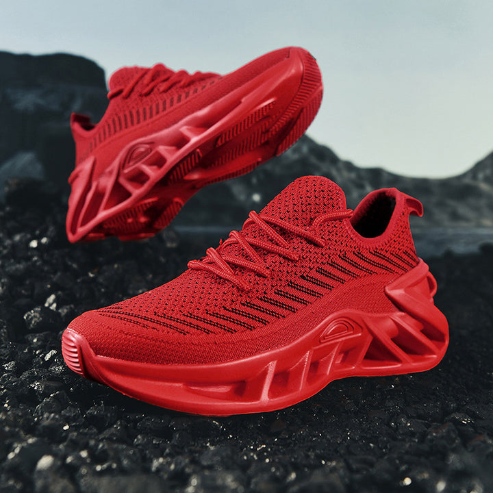 Unisex atmungsaktive Strick‑Runner mit skulpturierter Hohlkammer‑Plattform und flexibler Trail‑Laufsohle – Tavélo