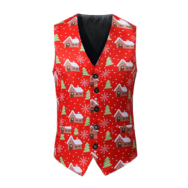 Herren Festtagsweste mit lebhaftem Weihnachtsdesign Echoarchiv