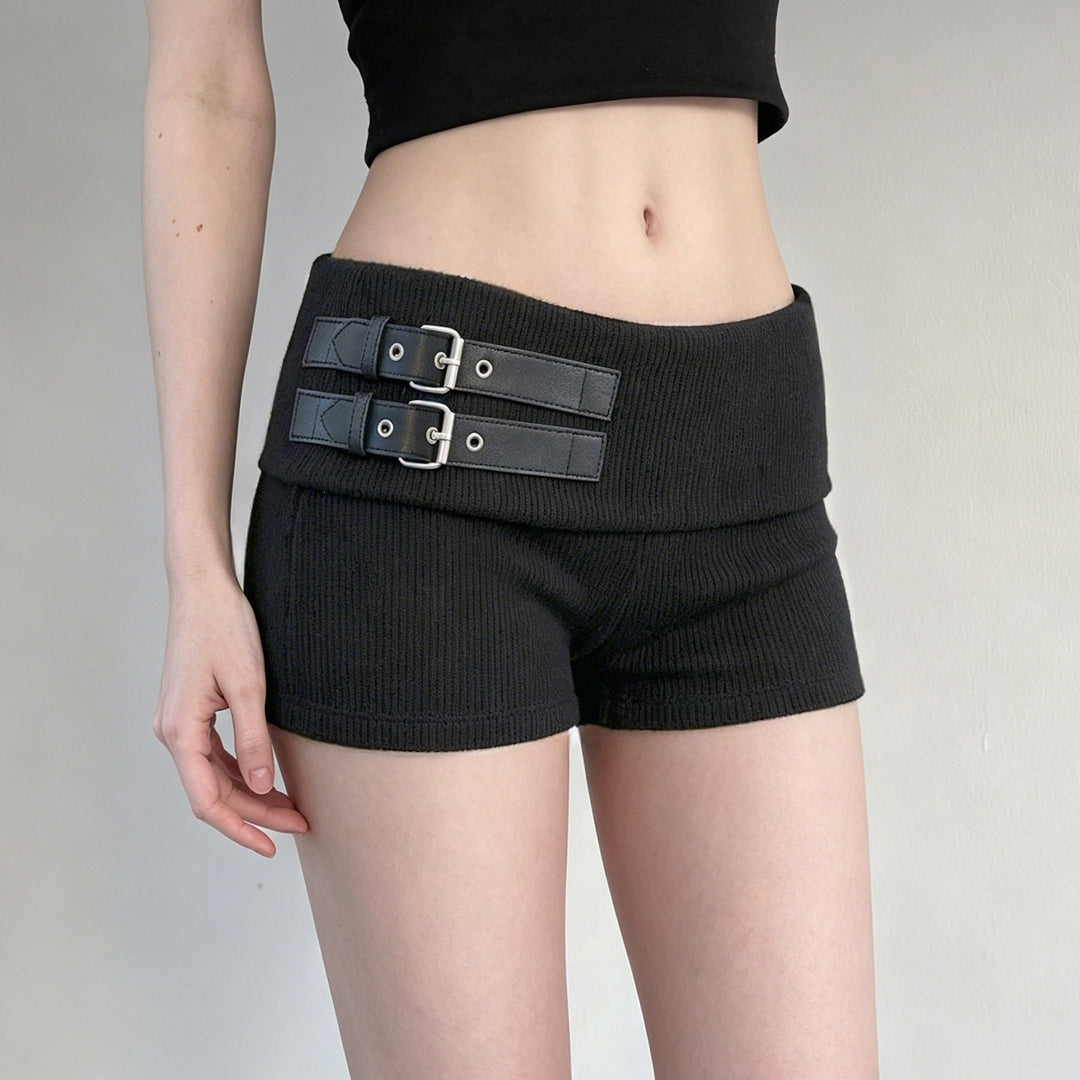 Damen Shorts mit breitem Bund und dekorativen Schnallen Echo Archiv
