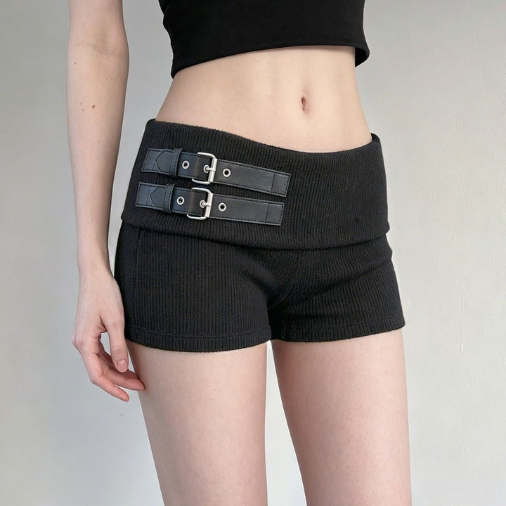 Damen Shorts mit breitem Bund und dekorativen Schnallen Echo Archiv