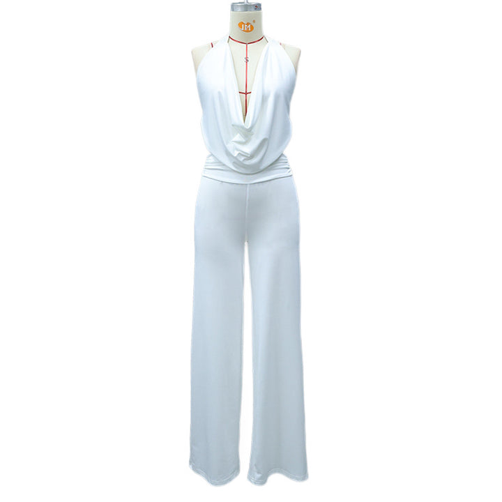 Damen Jumpsuit mit elegantem Wickeldetail und weiten Beinpartien Echo Archiv