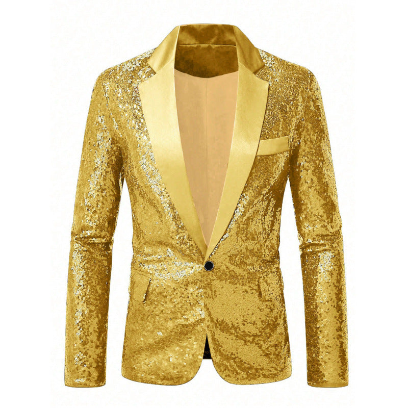 Herren Glamouröser Pailletten-Anzugblazer Echoarchiv