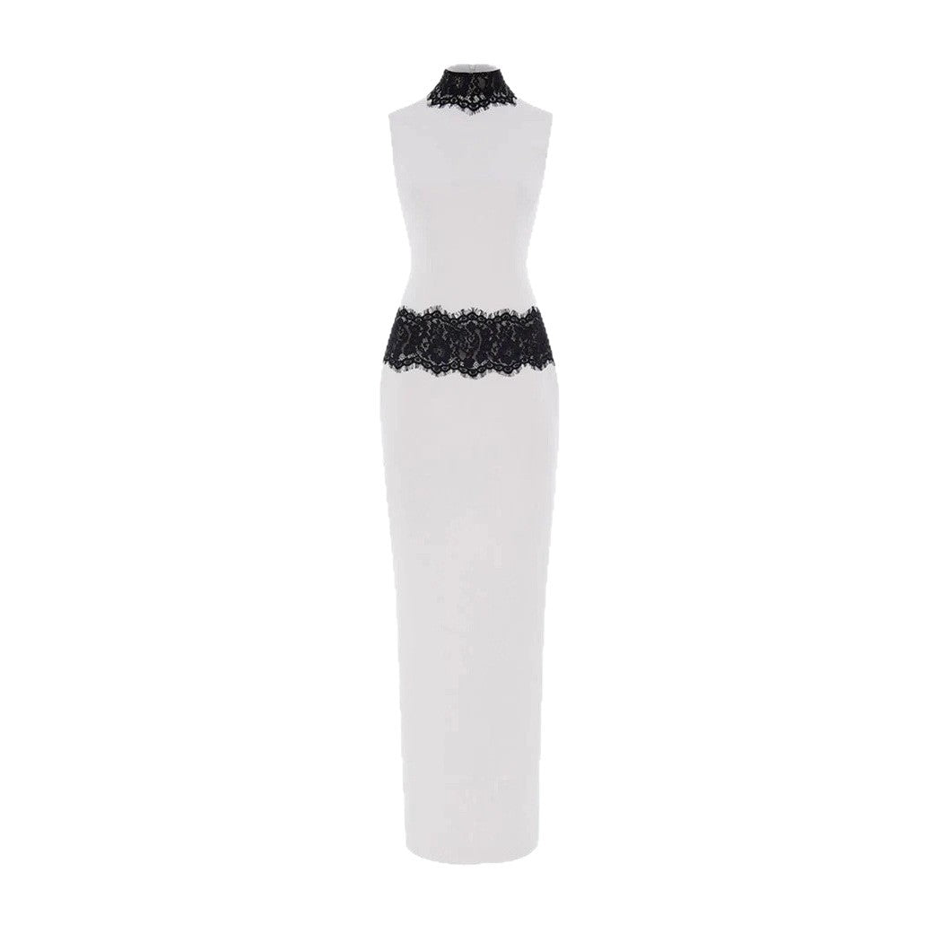 Damen Elegantes und figurbetontes Abendkleid mit Spitzenakzenten Echo Archiv