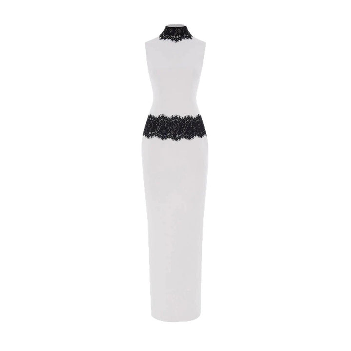 Damen Elegantes und figurbetontes Abendkleid mit Spitzenakzenten Echo Archiv