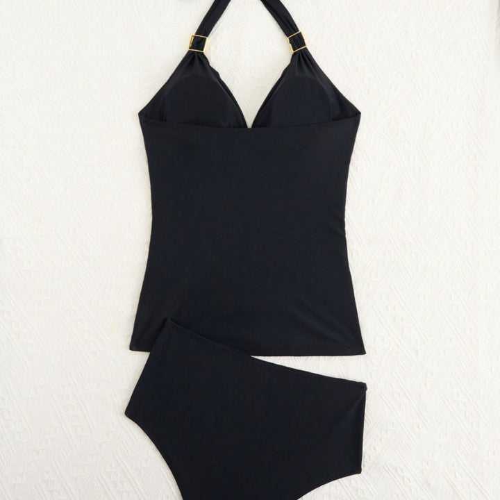 Damen Tankini mit tiefem V-Ausschnitt und dekorativem Knoten Echo Archiv
