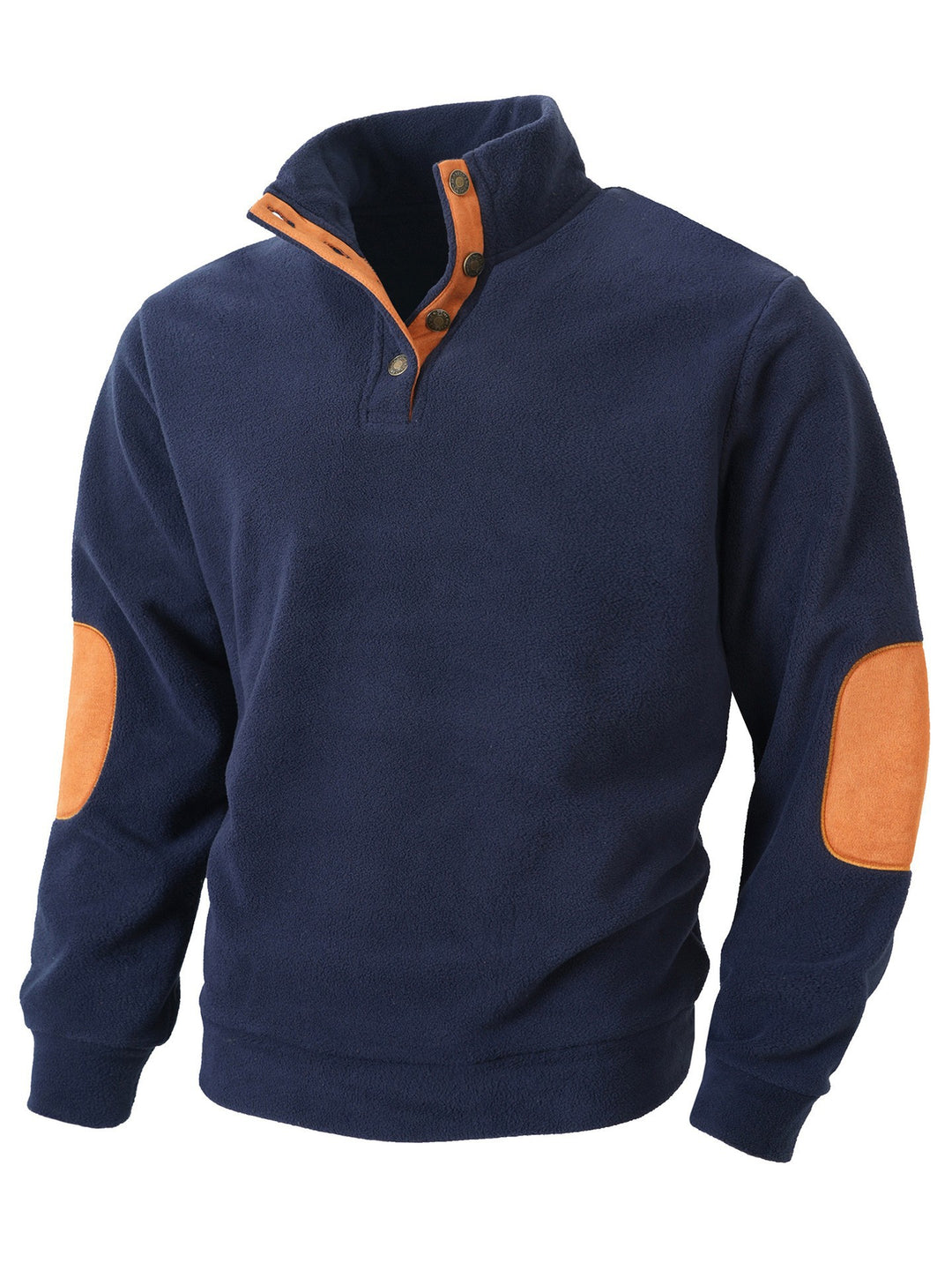 Herren bequemer Fleece Pullover mit Kragen und Kontrastbesatz Echoarchiv