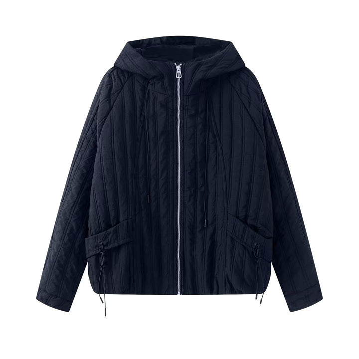 Damen Steppjacke mit Kapuze, Tunnelzug und weitem Schnitt Echoarchiv