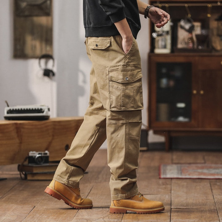 Herren Robuste Relaxed-Fit Cargohose mit verstärkten Knien und Mehrfach-Taschen Echo Archiv