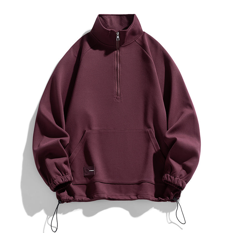 Herren langärmeliger Pullover mit kurzer Reißverschlussöffnung Echoarchiv