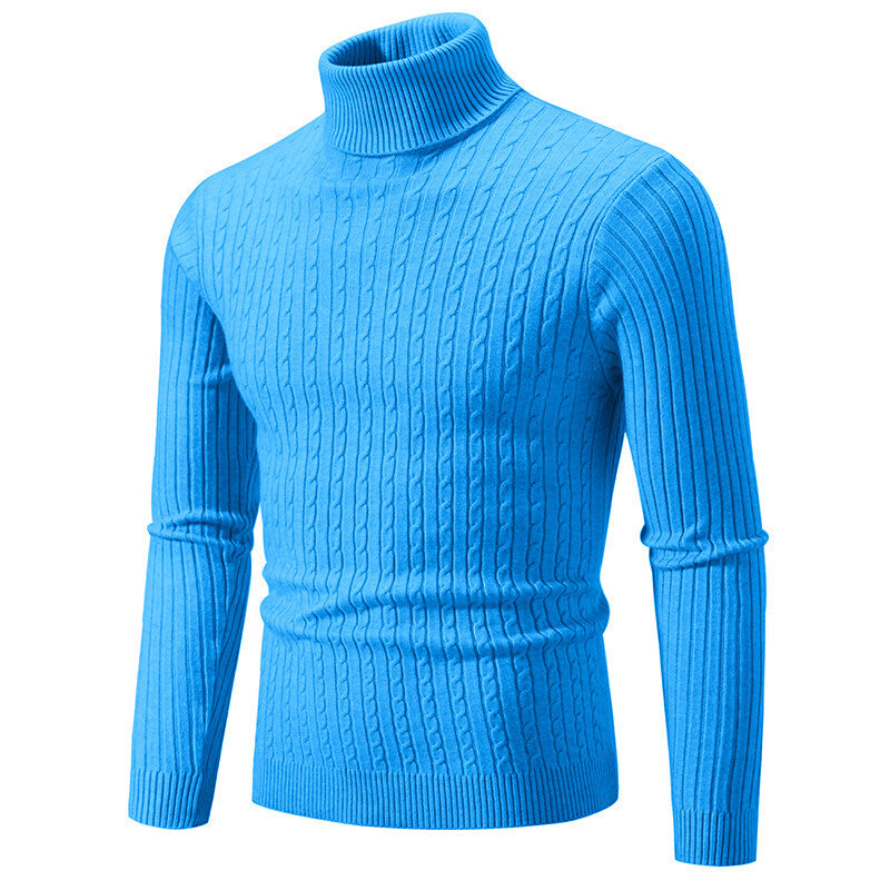 Herren nan Rollkragenpullover mit Zopfstrick und schlanker Passform Echo Archiv