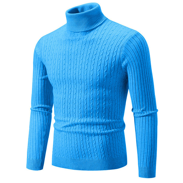 Herren nan Rollkragenpullover mit Zopfstrick und schlanker Passform Echo Archiv