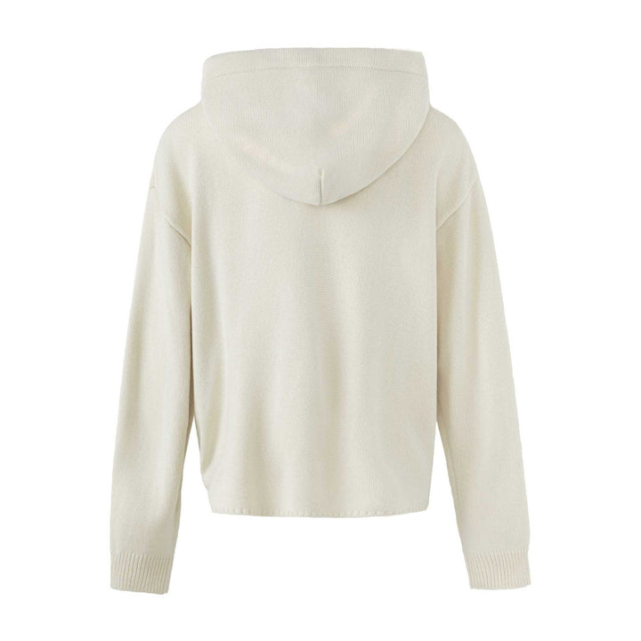 Damen Kapuzen-Strickjacke mit militärischen Zierknöpfen und Reißverschluss Echoarchiv