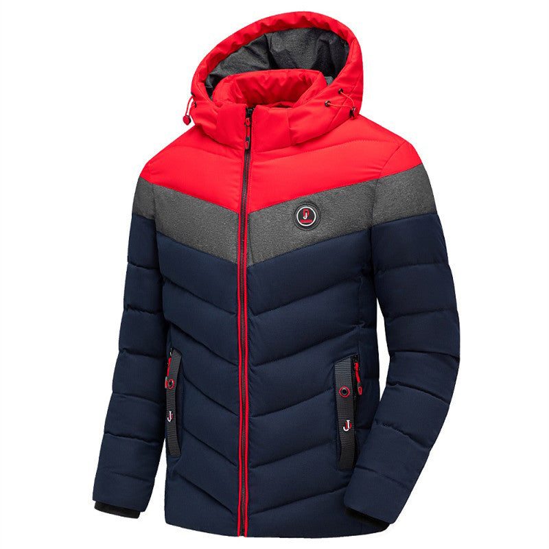 Herren wattierte Winterjacke mit Kapuze und modischem Design Echoarchiv