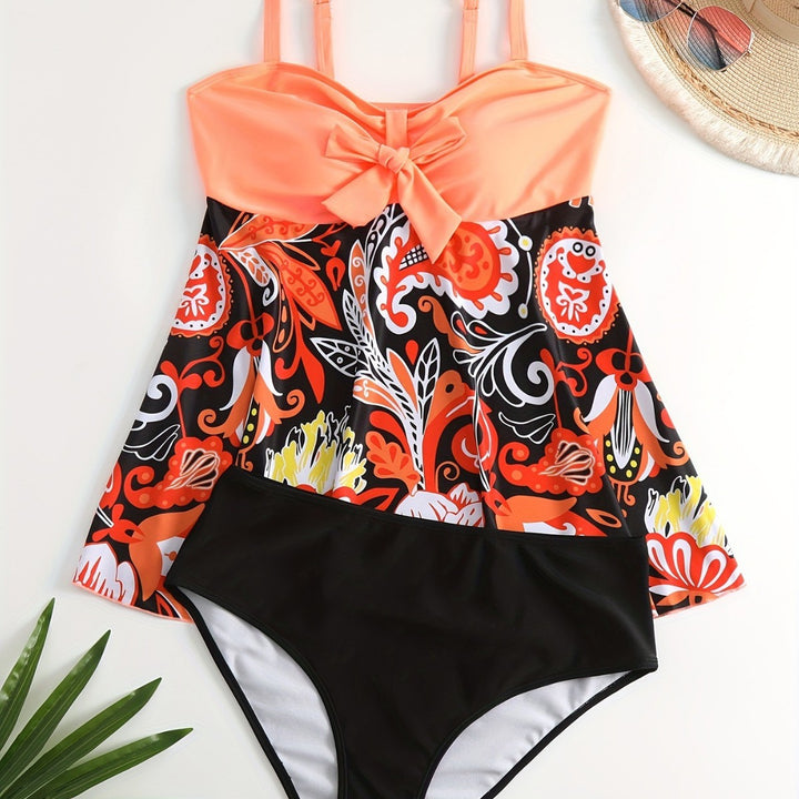 Damen Tankini Set mit verspieltem Druck und modischen Details Echo Archiv