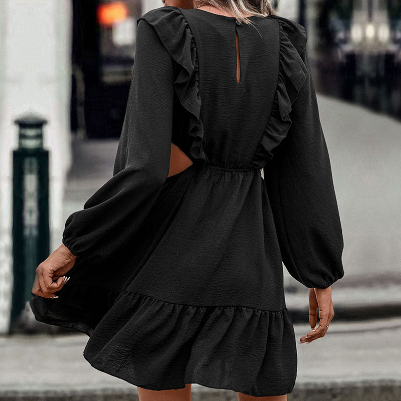 Damen Stilvolles Wickelkleid mit Rüschendetails Echo Archiv