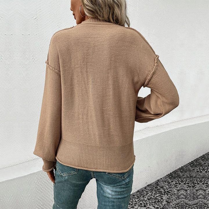 Damen Legerer Feinstrick-Pullover mit aufgesetzter Brusttasche und überschnittener Schulter – Mavelle