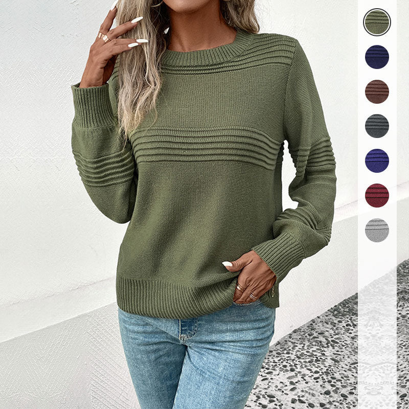 Damen Lässiger Strickpullover mit gerippten Details Echo Archiv