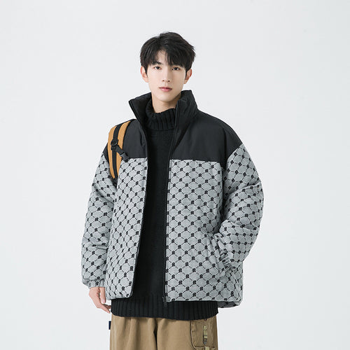 Herren Steppjacke mit Allover-Muster und hohem Kragen Echo Archiv