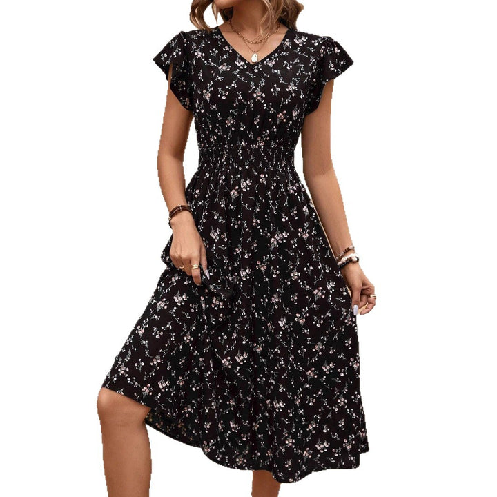 Damen Midikleid mit floralem Muster und Raffungen Echo Archiv
