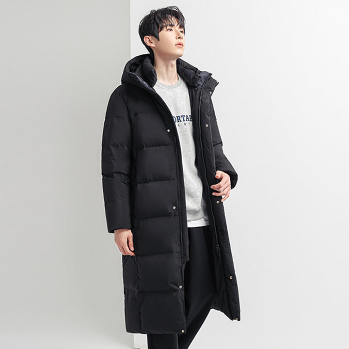Herren Lange Steppjacke mit Kapuze Echoarchiv 1787978142