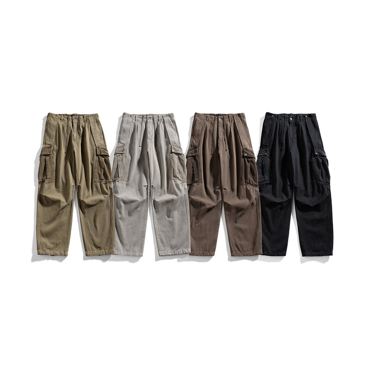 Herren Cargo-Hose mit Kordelbund, weitem Schnitt und Mehrfachtaschen Echo Archiv