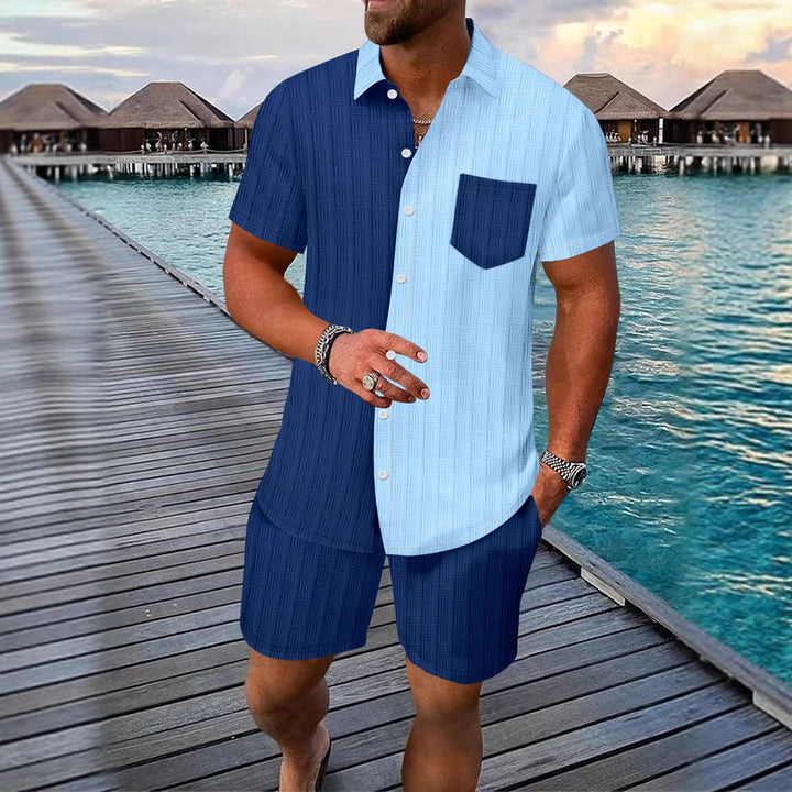 Herren lässiges Hemd und Shorts Set Echoarchiv