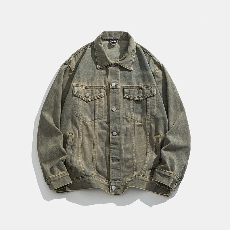 Herren klassische Denim Jacke mit schmalem Schnitt Echoarchiv