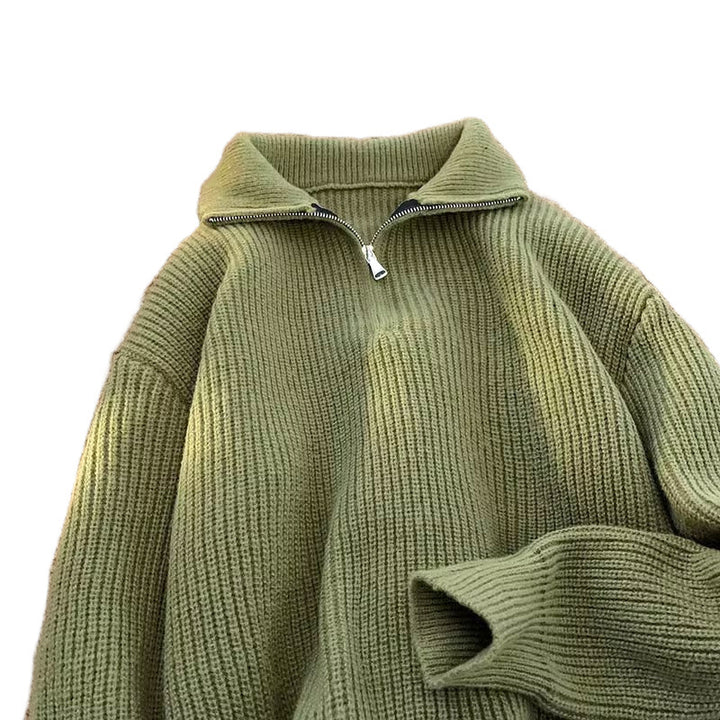 Herren lässiger Stehkragenpullover mit Reißverschluss Echoarchiv