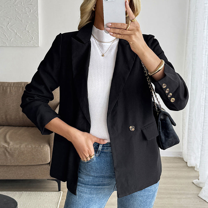 Damen Eleganter Blazer mit Knopfdetails und ausgefallenem Schnitt Echo Archiv
