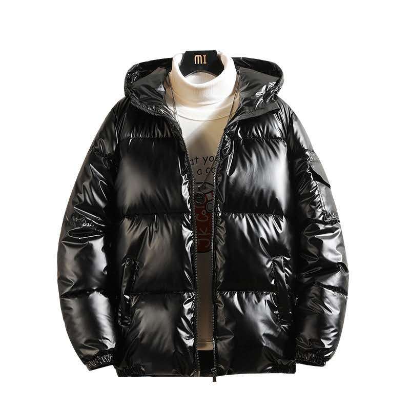 Unisex nan glänzende Steppjacke mit Kapuze, wasserabweisender High-Shine-Oberfläche und wärmender synthetischer Füllung Echo Archiv