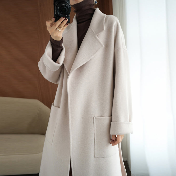 Damen Wollmix-Longcoat im Oversize-Schnitt mit großen aufgesetzten Taschen Echo Archiv