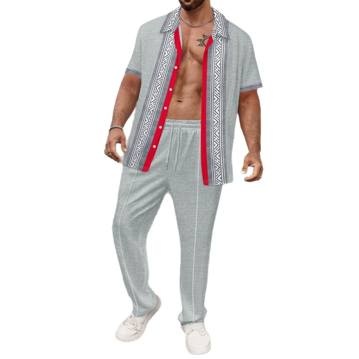 Herren lässiges Freizeit-Outfit mit modischem Druck und atmungsaktiven Materialien Echoarchiv