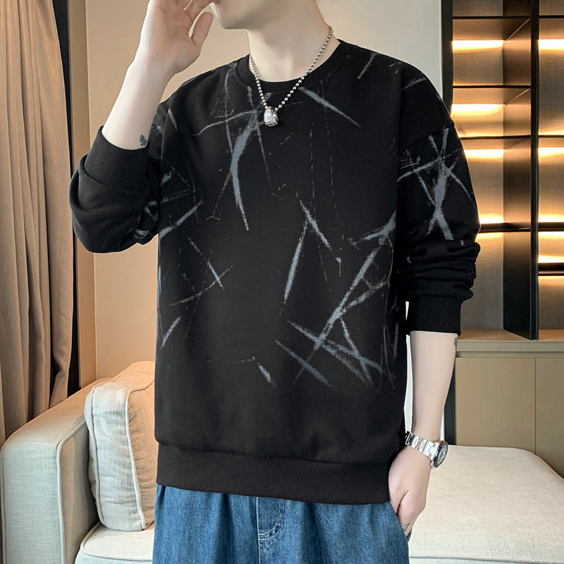 Herren Sweatshirt mit abstraktem Print, Rundhalsausschnitt und relaxed Fit Echo Archiv