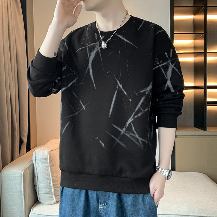 Herren Sweatshirt mit abstraktem Print, Rundhalsausschnitt und relaxed Fit Echo Archiv