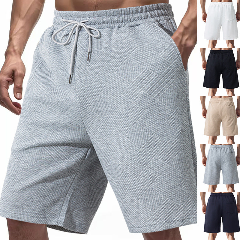 Herren nan knielange Textur-Badeshort mit elastischem Kordelbund und seitlichen Eingrifftaschen Echo Archiv