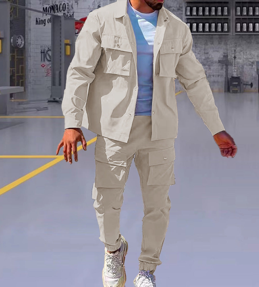 Herren bequeme Cargo-Hose und Jacke Set Echoarchiv
