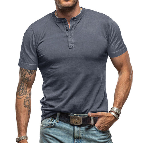 Herren Henley-T-Shirt mit Knopfleiste und modernem Schnitt Echoarchiv