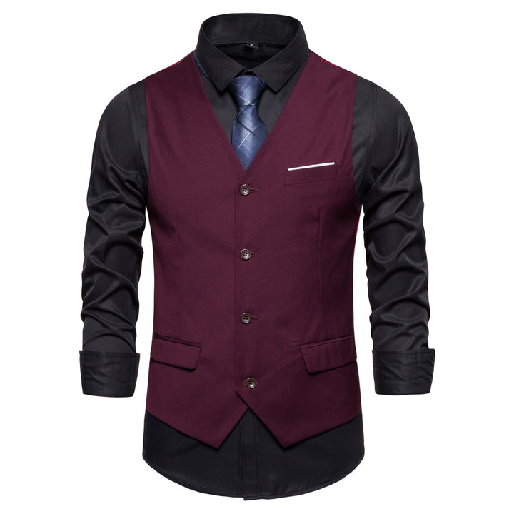 Herren Anzugweste in tailliertem Slim-Fit mit V‑Ausschnitt und Pattentaschen Echo Archiv
