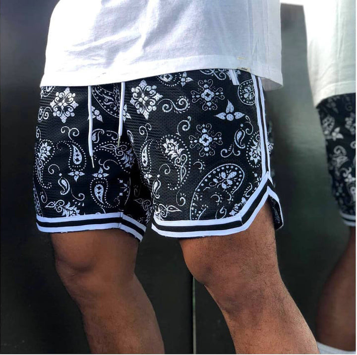 Herren Sportliche Badeshorts mit modischem Paisleymuster und elastischem Bund Echoarchiv